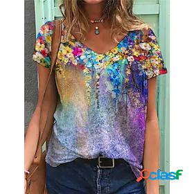 Womens T shirt Tee Floral Plants Daily Short Sleeve T shirt