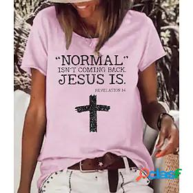 Womens T shirt Tee Normal Isnt Coming Back Jesus Is