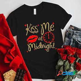 Womens T shirt Tee Text Lip Casual Valentines Day Valentine