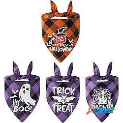 cotone plaid halloween pet triangolo asciugamano cane saliva