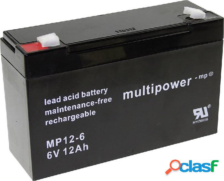 multipower PB-6-12-6,35 MP12-6 Batteria al piombo 6 V 12 Ah