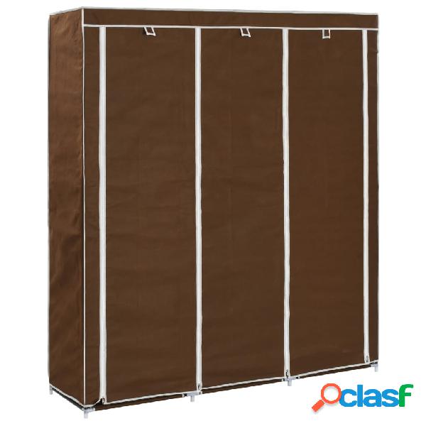 vidaXL 282454 Wardrobe with Compartments and Rods Brown