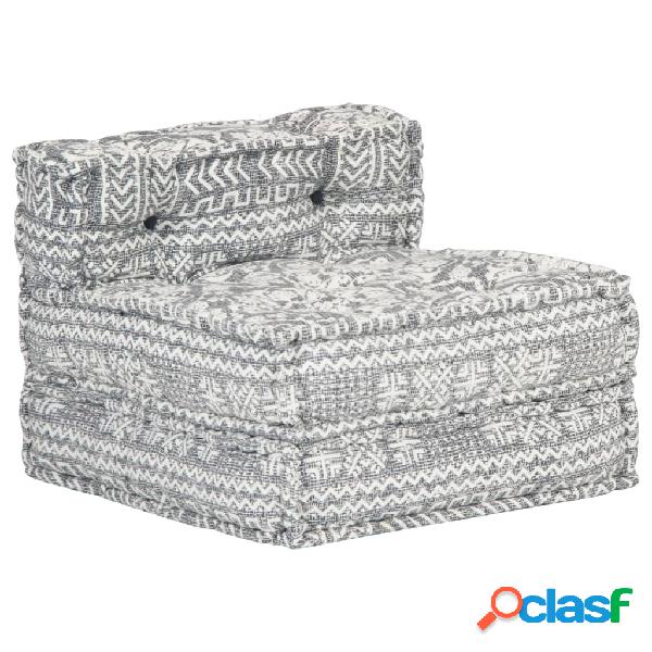 vidaXL 287705 Modular Pouffe Light Grey Fabric