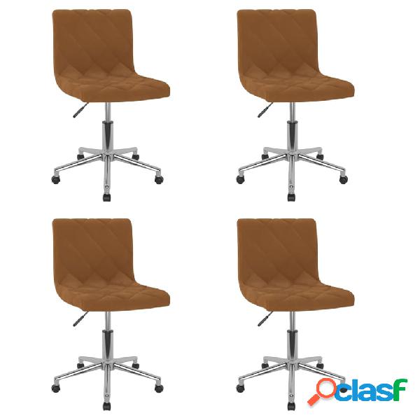 vidaXL 3086524 Swivel Dining Chairs 4 pcs Brown Velvet