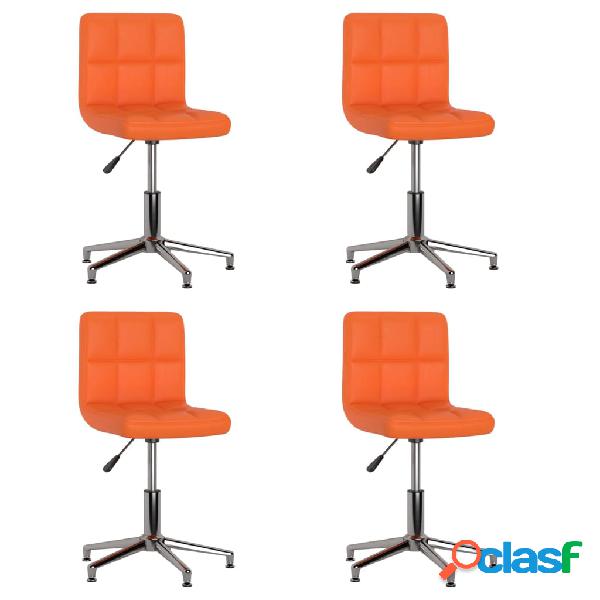 vidaXL 3087641 Swivel Dining Chairs 4 pcs Orange Faux