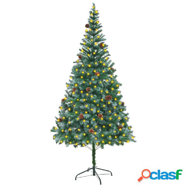 vidaXL Albero di Natale Artificiale con Luci LED e Pigne 210