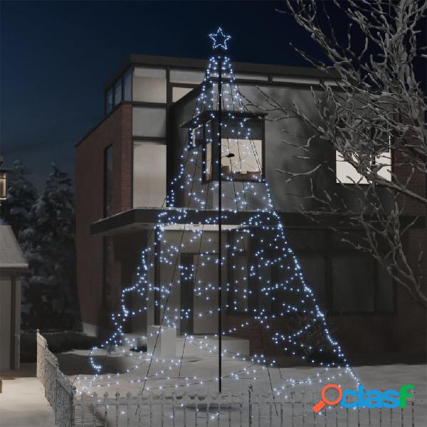 vidaXL Albero di Natale con Palo in Metallo 1400 LED Bianco