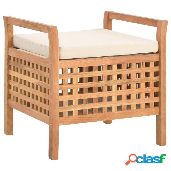 vidaXL Cassapanca 49x48x49 cm in Legno Massello di Noce
