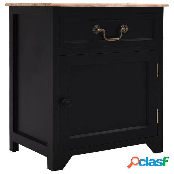vidaXL Comodino Nero e Marrone 40x30x50 cm in Legno di