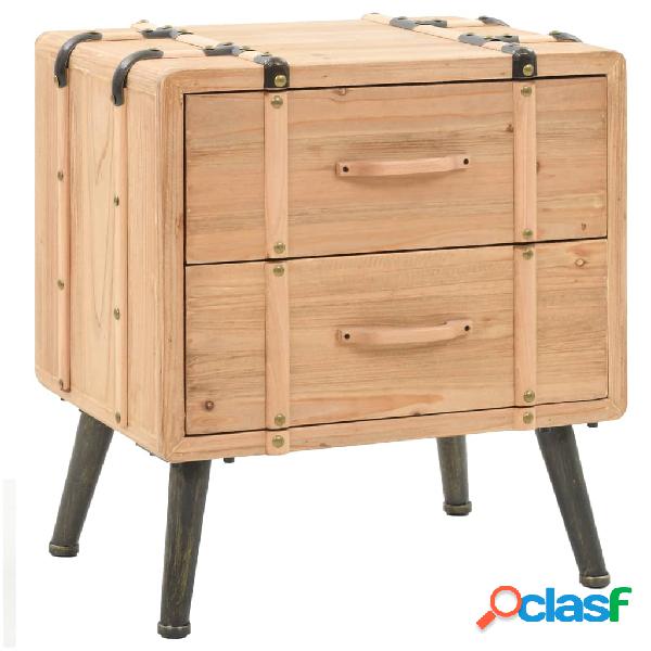 vidaXL Comodino in Legno Massello di Abete 50x35x57 cm