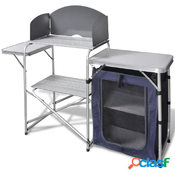 vidaXL Cucina da Campeggio Pieghevole con Parabrezza in