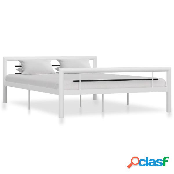vidaXL Giroletto Bianco e nero in Metallo 140x200 cm