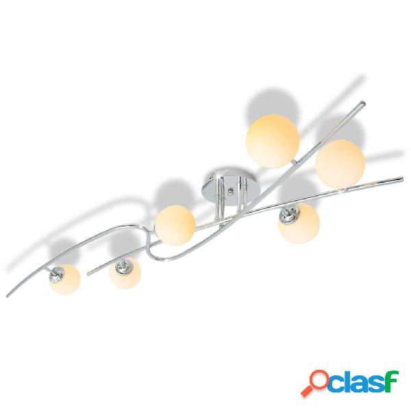 vidaXL Lampadario da Soffitto con 6 Lampadine LED G9 240 W