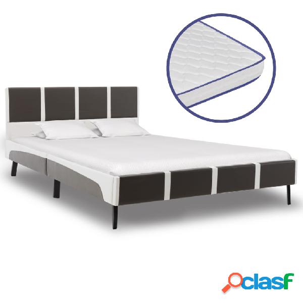 vidaXL Letto con Materasso Memory Foam in Similpelle 140x200