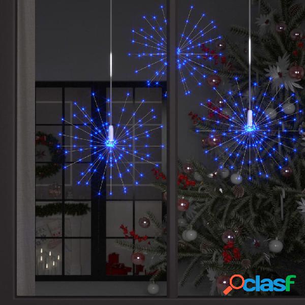 vidaXL Luci di Natale Fuochi Artificio 2 pz Blu 20 cm 280