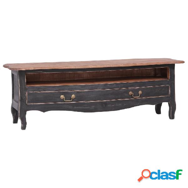 vidaXL Mobile Porta TV 120x30x40 cm Nero Legno Massello di