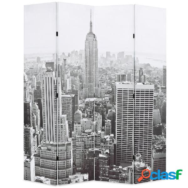 vidaXL Paravento Pieghevole 160x170 cm Stampa New York