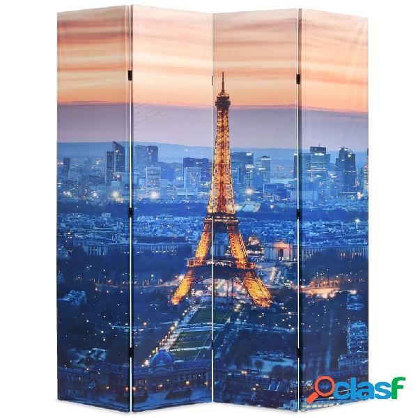 vidaXL Paravento Pieghevole 160x170 cm Stampa Parigi di