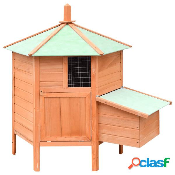 vidaXL Pollaio in Massello di Pino e Abete 126x117x125 cm