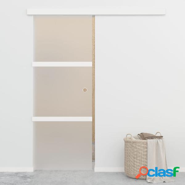 vidaXL Porta Scorrevole Fermi Vetro ESG e Alluminio Argento