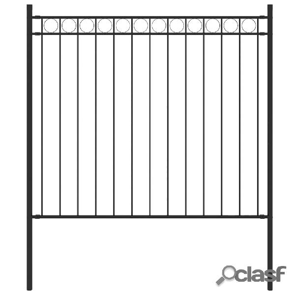 vidaXL Recinzione da Giardino in Acciaio 1,7x0,8 m Nero