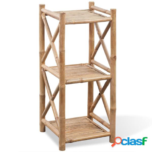 vidaXL Scaffale a 3 piani in legno di bambù