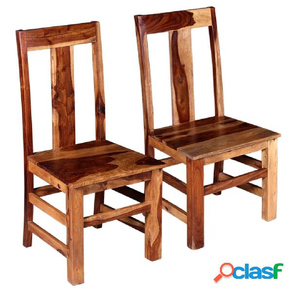 vidaXL Sedie da Pranzo Set 2 pz in Legno Massello di