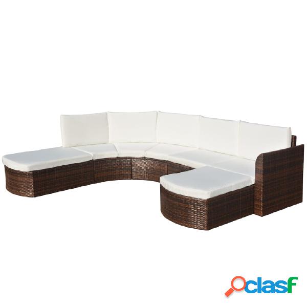 vidaXL Set Divani da Giardino 4 pz con Cuscini in Polyrattan