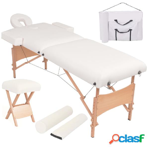 vidaXL Set Lettino Massaggio Pieghevole 2 Zone 10 cm e