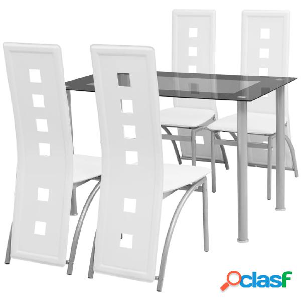 vidaXL Set Sala Da Pranzo 5 Pezzi Bianco