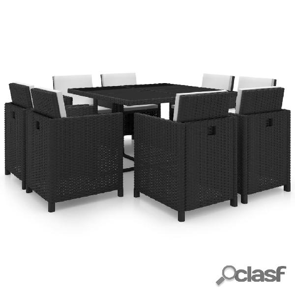 vidaXL Set da Pranzo da Giardino 9 pz con Cuscini in