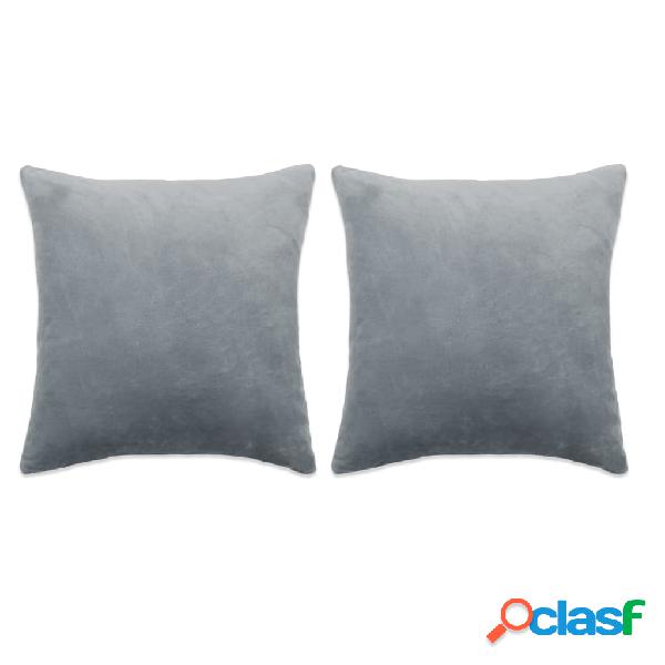 vidaXL Set di Cuscini 2 pz in Tessuto 60x60 cm Grigio