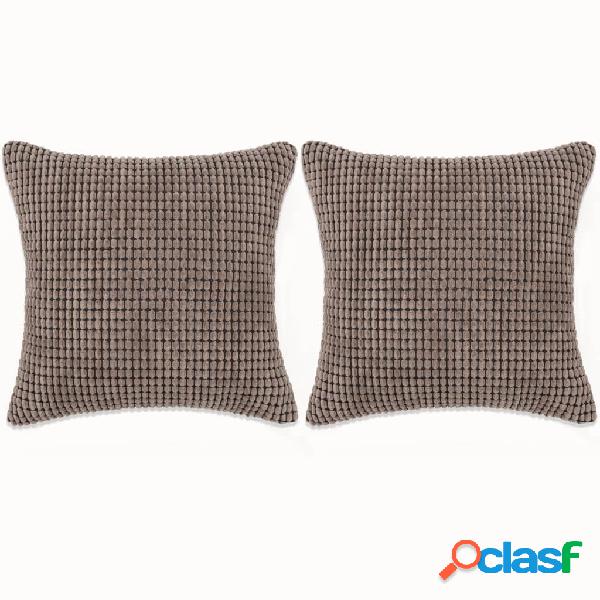 vidaXL Set di Cuscini 2 pz in Velour 45x45 cm Marrone