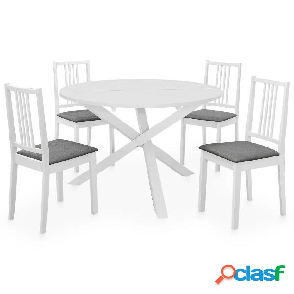 vidaXL Set per Sala da Pranzo 5 pz in MDF Bianco