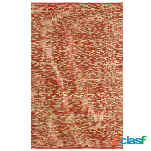 vidaXL Tappeto Artigianale in Juta Rosso e Naturale 80x160