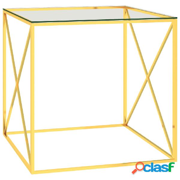 vidaXL Tavolino da Salotto Oro 55x55x55 cm in Acciaio Inox e