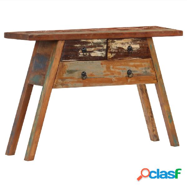 vidaXL Tavolo Consolle 110x30x75 cm in Legno Massello di