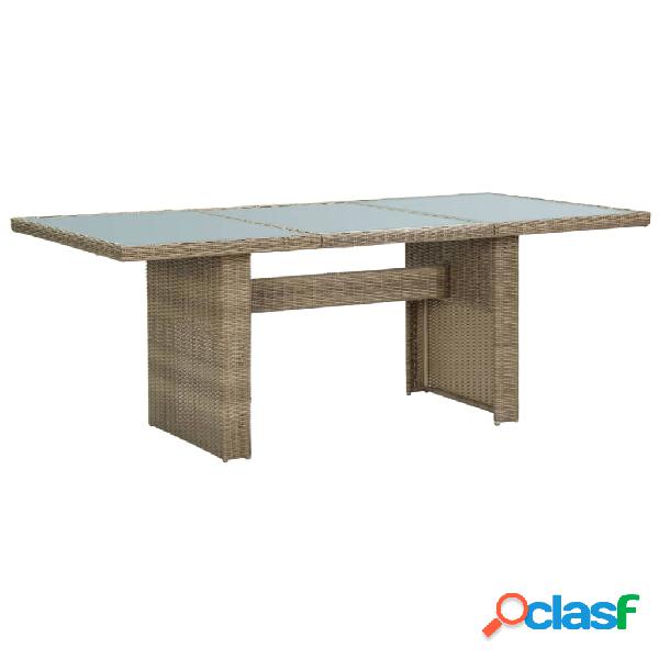 vidaXL Tavolo da Giardino Marrone 200x100x74 cm in Vetro e