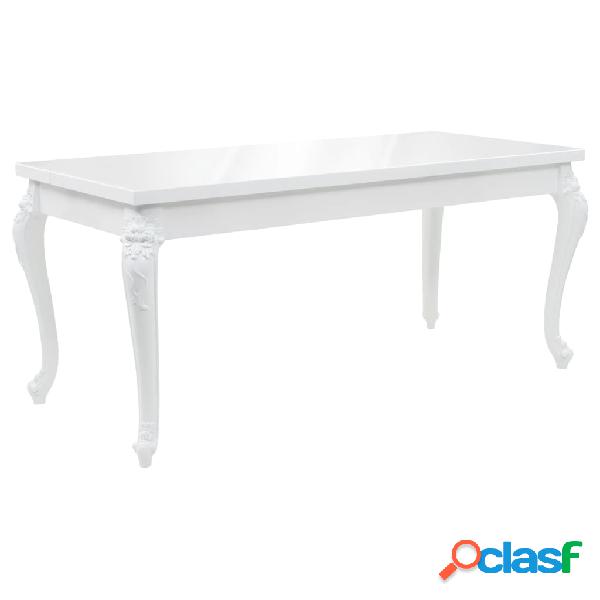 vidaXL Tavolo da Pranzo 179x89x81 cm Bianco Lucido