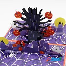 1 pz Halloween Albero Zucca Pipistrello Scheda Schede pop-up