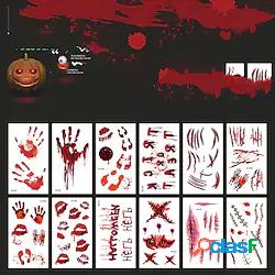 14 pz halloween ferita sanguinante adesivi tatuaggio trucco