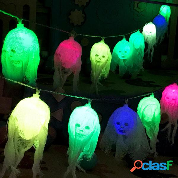 2.5M Batteria Powered 10 LED Skull String Light Decorazione