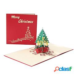 2 pezzi Natale Albero Scheda Schede pop-up 3D Carte di