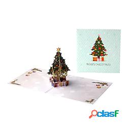 2 pezzi Natale Albero Scheda Schede pop-up 3D Carte di