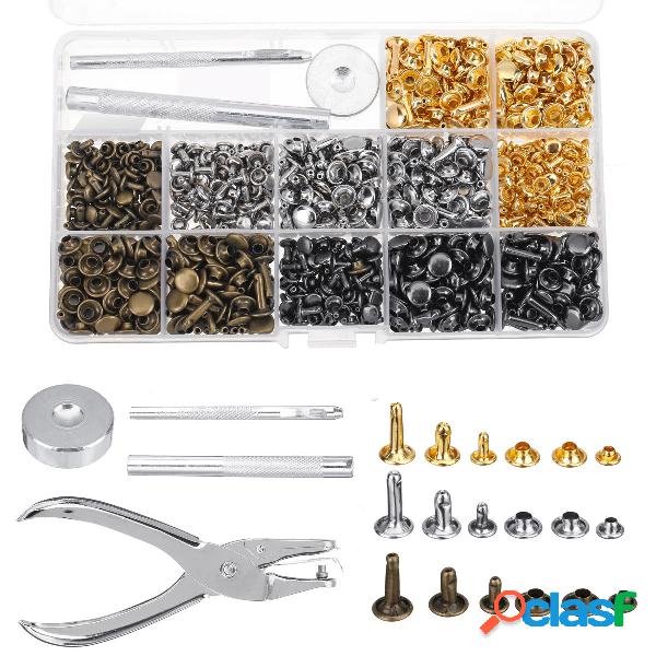 480Pcs Double Cap Rivet Tool Kit Cappello con borchie in