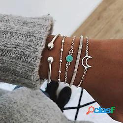 5 pezzi Per donna Bracciale Multistrato Fase lunare Semplice