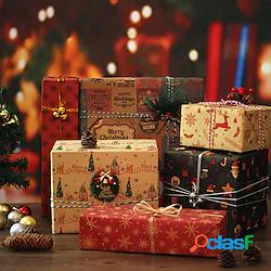6 pezzi Natale Albero Babbo Natale Slitta Carta da regalo