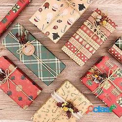 6 pezzi Natale Albero Renna Babbo Natale Carta da regalo per