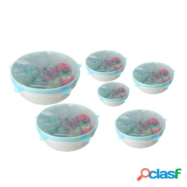 6 pezzi colorati riutilizzabili elasticizzati Silicone