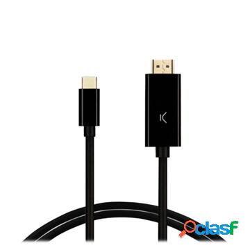 Adattatore cavo Ksix 4K da USB-C a HDMI - 60 Hz, 2 m - Nero
